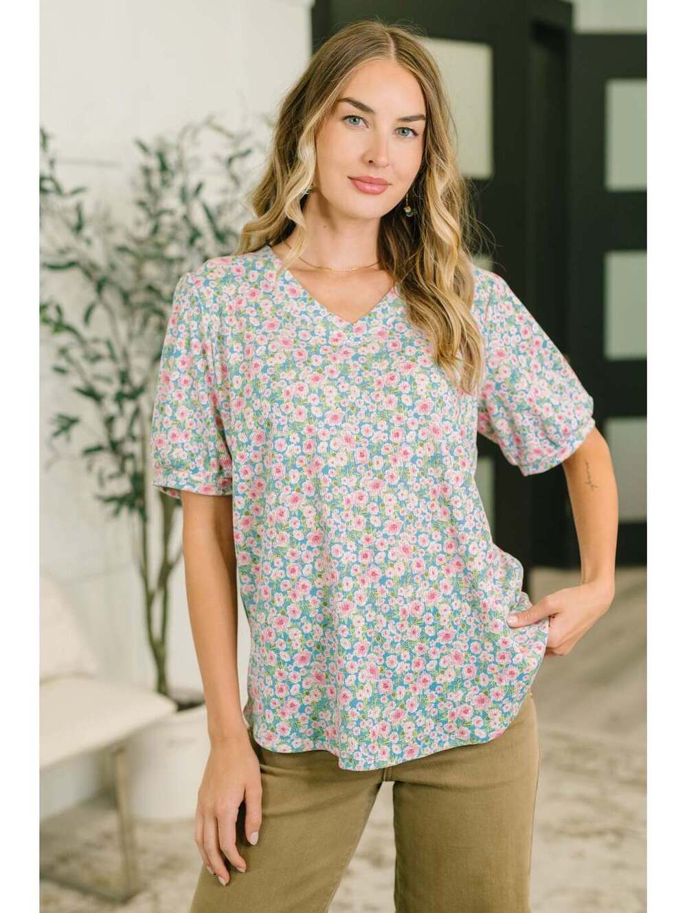 Everything in My Power Floral Puff Sleeve Blouse